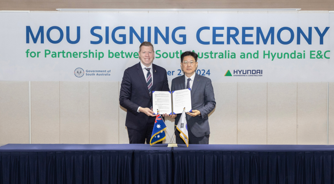 MOU SIGNING CEREMONY for Partnership betwe Sout ustralia and Hyundai E&C Government of South Australia er 2 1024 HYUNDAI