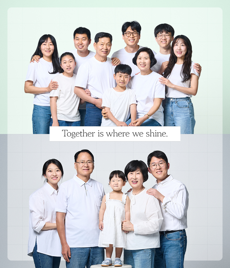 현건터뷰 가족사진 현건터뷰 Together is where we shine